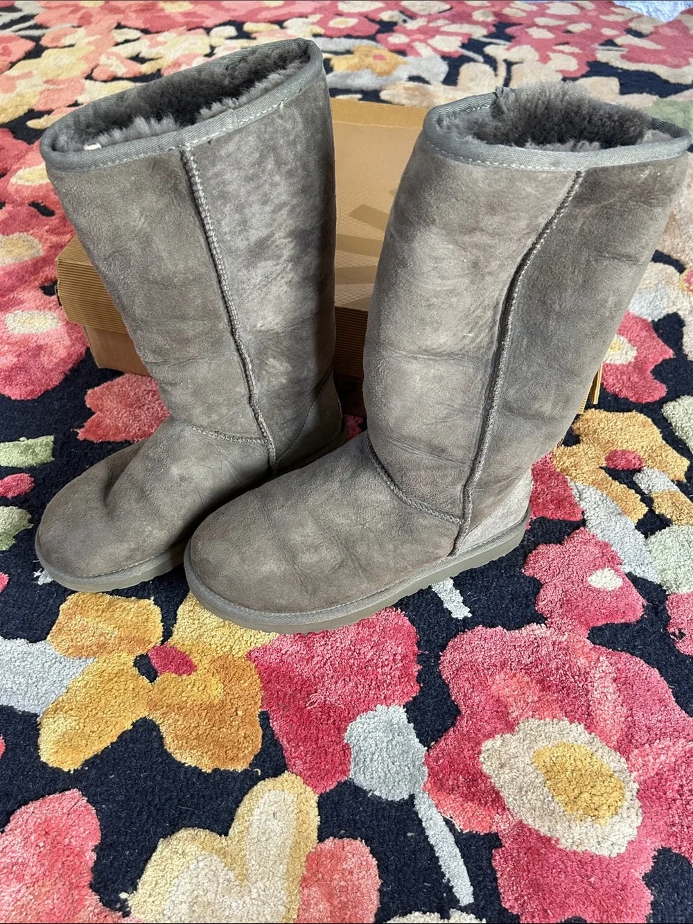 UGG Women's Tall Shearling-Lined Boots in Gray